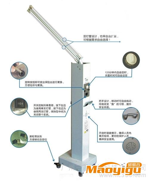 供應(yīng)三晟XC-2B移動式紫外線殺菌燈、紫外線消毒車